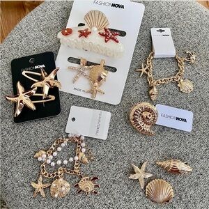 NWT Fashion Nova Beachy Mermaid Accessories in Gold